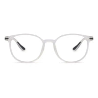 Idefend | Transparent White Medium Full Rim OVAL Computer Glasses for Men & Women [Blue Block]