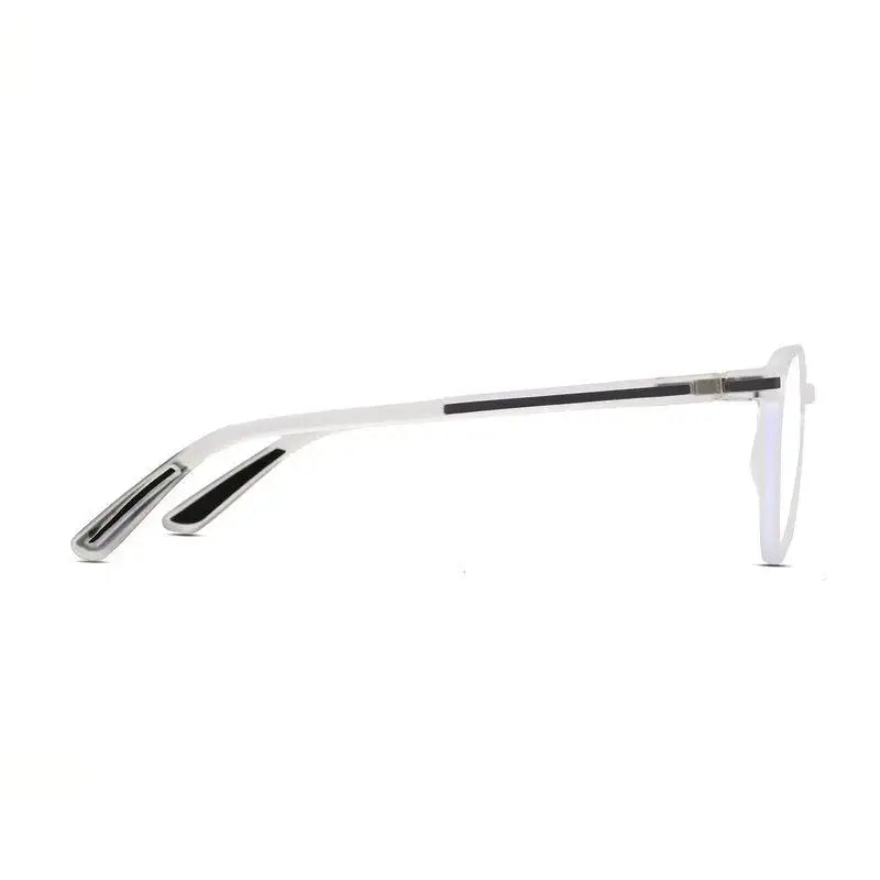 Idefend | Transparent White Medium Full Rim OVAL Computer Glasses for Men & Women [Blue Block]