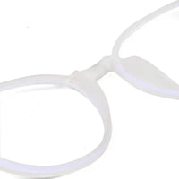 Idefend | Transparent White Medium Full Rim OVAL Computer Glasses for Men & Women [Blue Block]