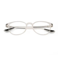 Idefend | Transparent White Medium Full Rim OVAL Computer Glasses for Men & Women [Blue Block]