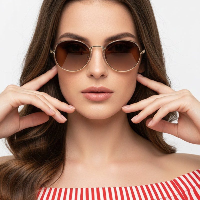 Ignisia Gradient Brown Medium Full Rim Oval Sunglasses for Men — Hashtag Eyewears