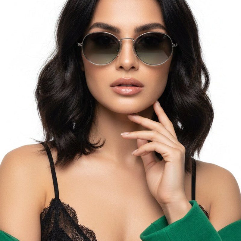 Ignisia Gradient Green Medium Full Rim Oval Sunglasses for Men — Hashtag Eyewears