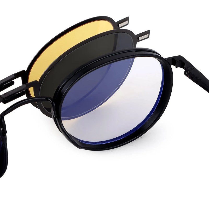 Ignisra Black Medium Full Rim Oval Clip-on for Men & Women — Hashtag Eyewears