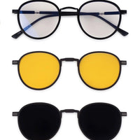 Ignisra Black Medium Full Rim Oval Clip-on for Men & Women — Hashtag Eyewears