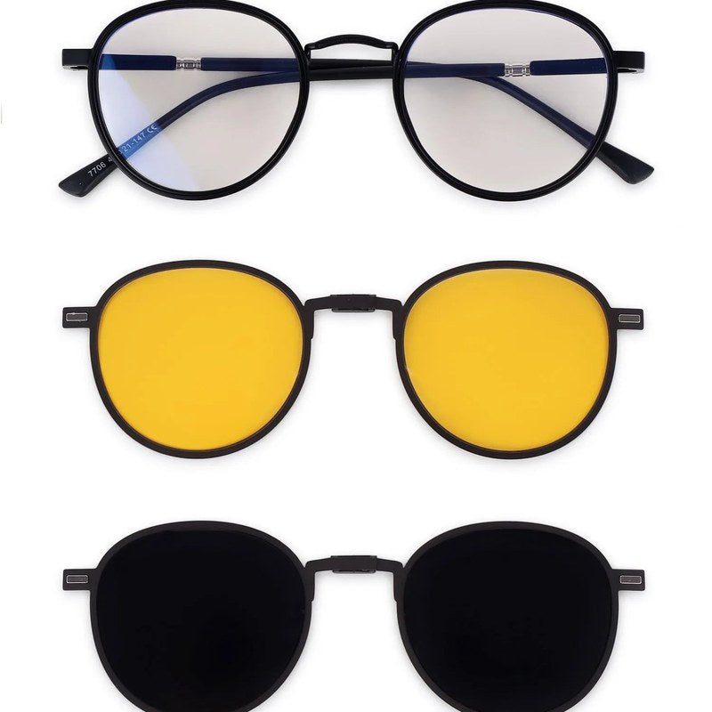 Ignisra Black Medium Full Rim Oval Clip-on for Men & Women — Hashtag Eyewears