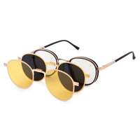 Ignisra Golden & Brown Medium Full Rim Oval Clip-on for Men & Women — Hashtag Eyewears