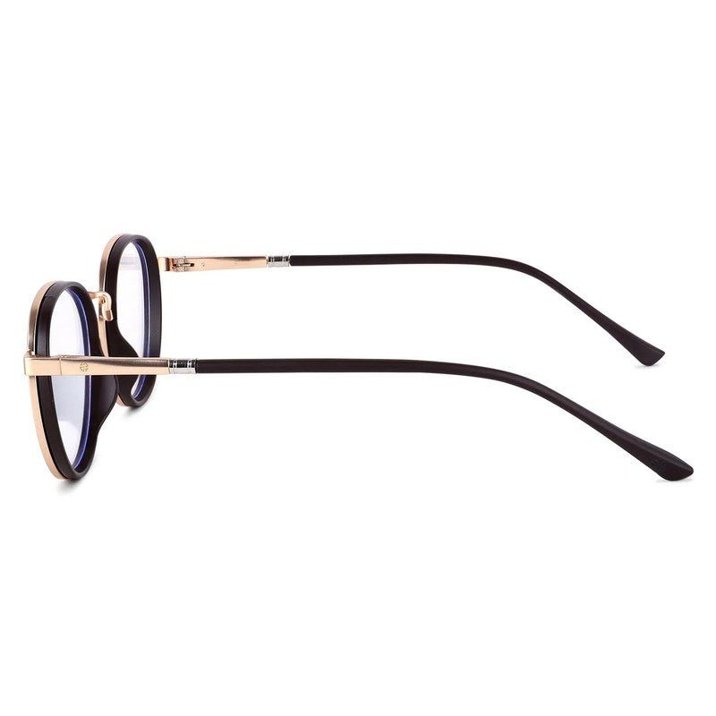 Ignisra Golden & Brown Medium Full Rim Oval Clip-on for Men & Women — Hashtag Eyewears
