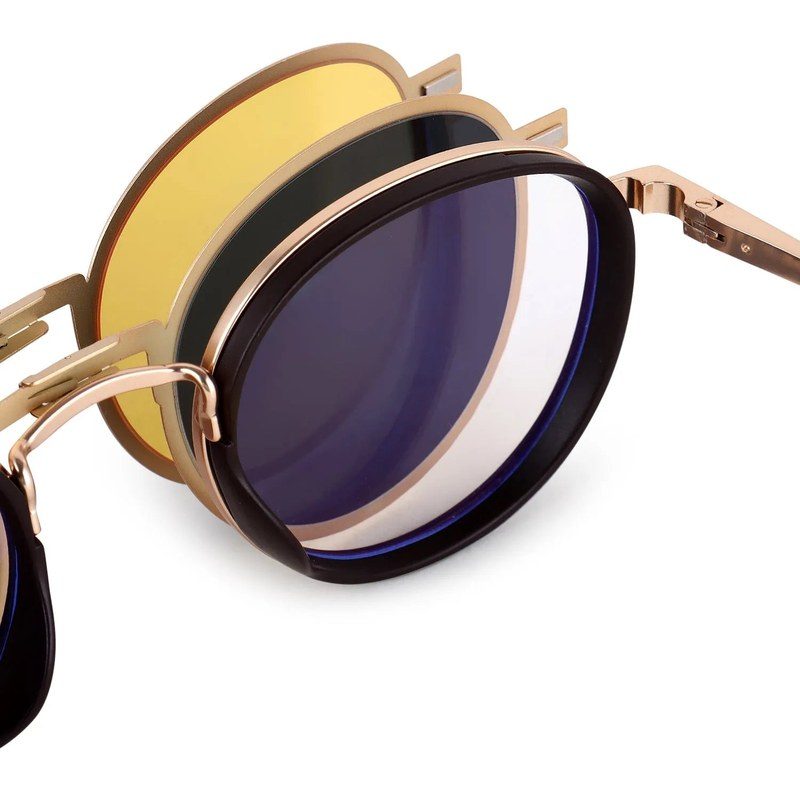 Ignisra Golden & Brown Medium Full Rim Oval Clip-on for Men & Women — Hashtag Eyewears