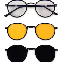 Ignisra Grey & Black Medium Full Rim Oval Clip-on for Men & Women — Hashtag Eyewears