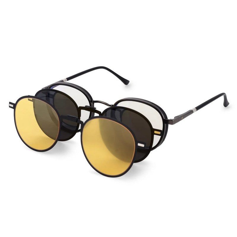 Ignisra Grey & Black Medium Full Rim Oval Clip-on for Men & Women — Hashtag Eyewears
