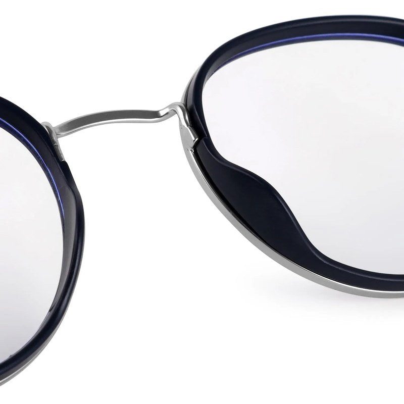 Ignisra Silver & Black Medium Full Rim Oval Clip-on for Men & Women — Hashtag Eyewears