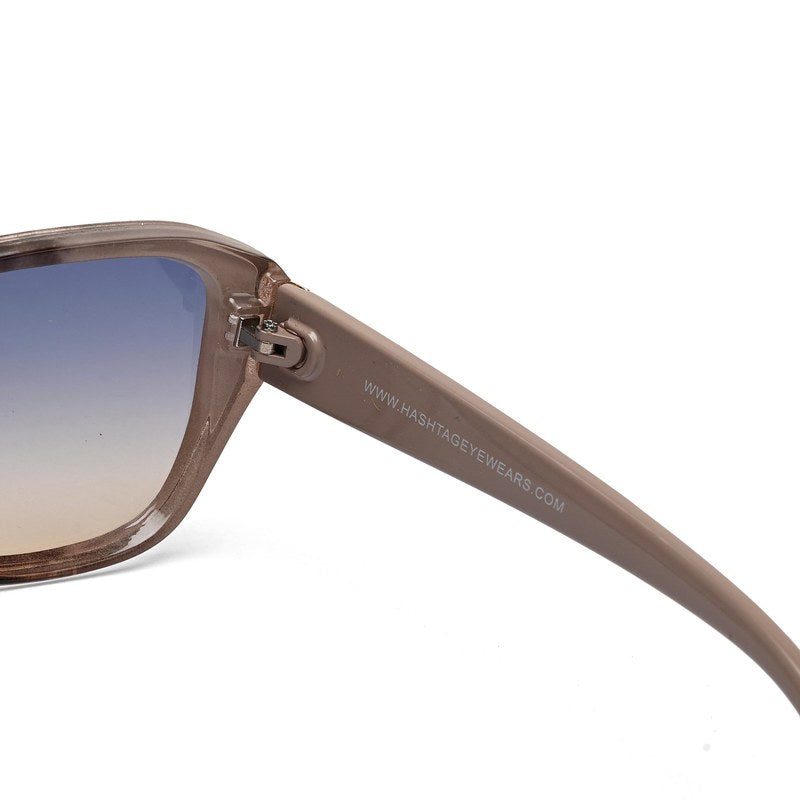 Ilora Brown Texture Medium Full Rim Hexagonal Sunglasses for Women — Hashtag Eyewears