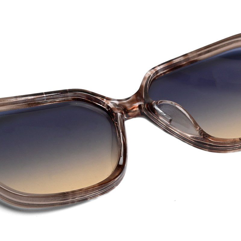 Ilora Brown Texture Medium Full Rim Hexagonal Sunglasses for Women — Hashtag Eyewears