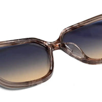 Ilora | Brown Texture Medium Full Rim Hexagonal Sunglasses for Women [UV-protected]