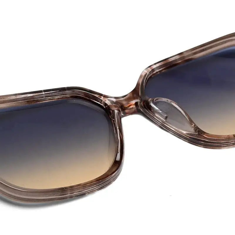 Ilora | Brown Texture Medium Full Rim Hexagonal Sunglasses for Women [UV-protected]