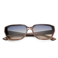 Ilora | Brown Texture Medium Full Rim Hexagonal Sunglasses for Women [UV-protected]