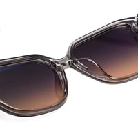 Ilora | Transparent Medium Full Rim Hexagonal Sunglasses for Women [UV-protected]