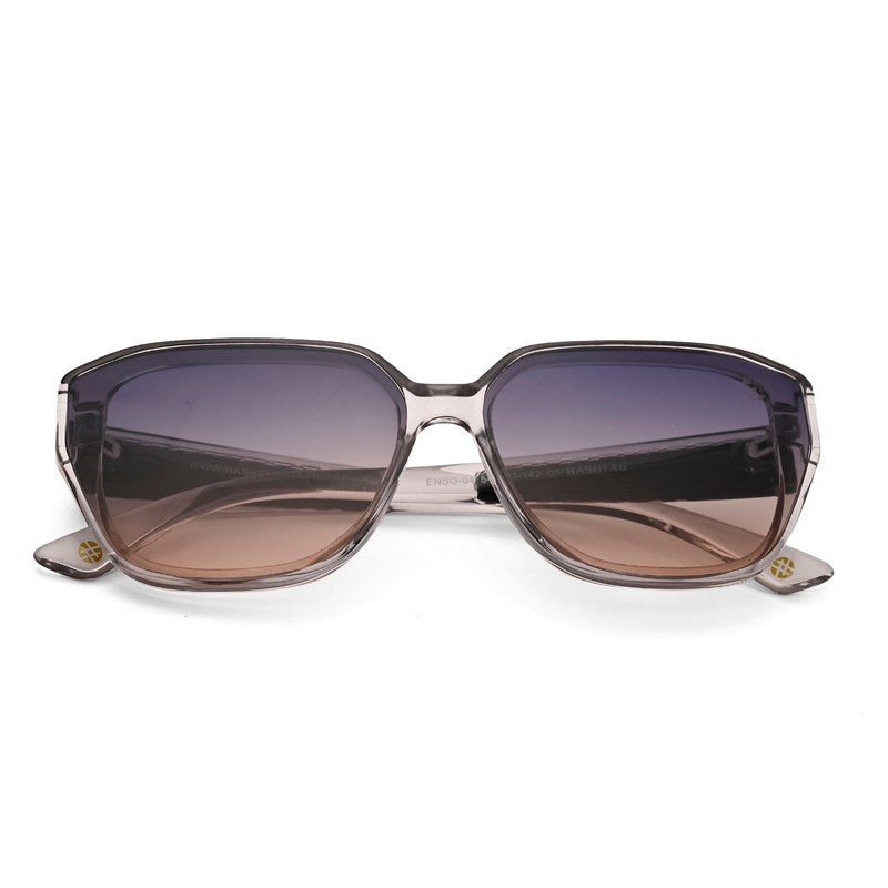 Ilora | Transparent Medium Full Rim Hexagonal Sunglasses for Women [UV-protected]