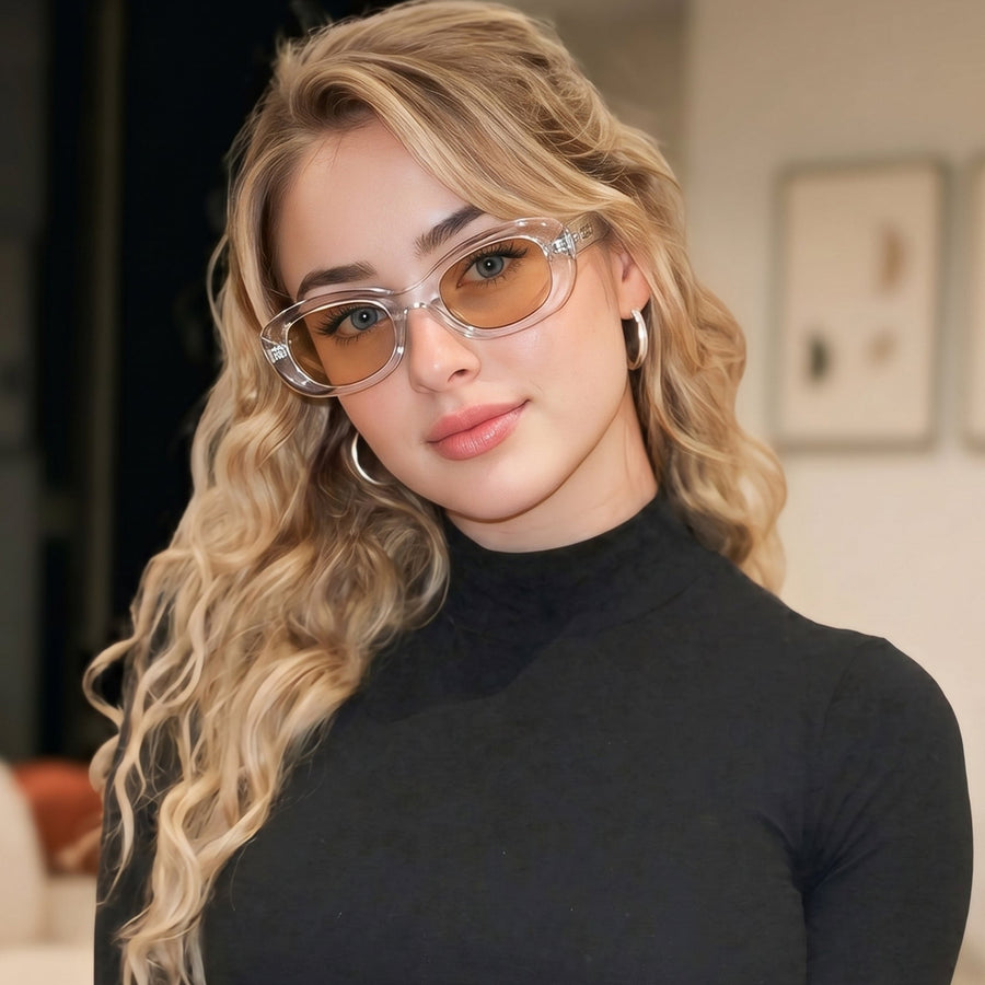 Aura | Transparent-Water Colour Medium Full Rim Oval Sunglasses for Men & Women [UV-protected] HASHTAG X WHITECHERRY