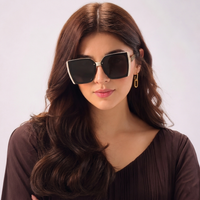 Rapture | Off -White Large Full Rim Square Sunglasses for Women [UV-protected]