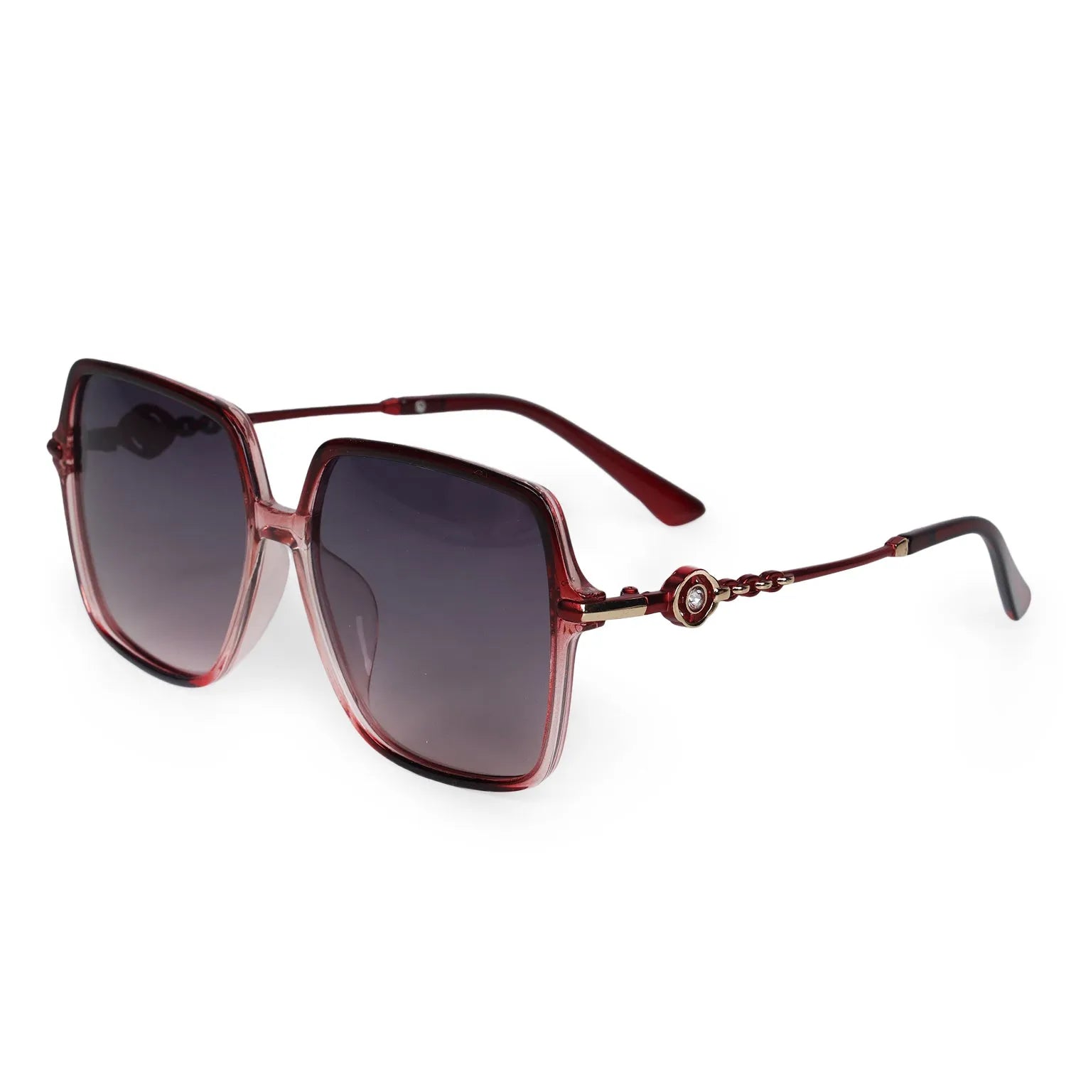 Noxara | Gradient Red Large Full Rim Square Sunglasses for Women [Polarized]