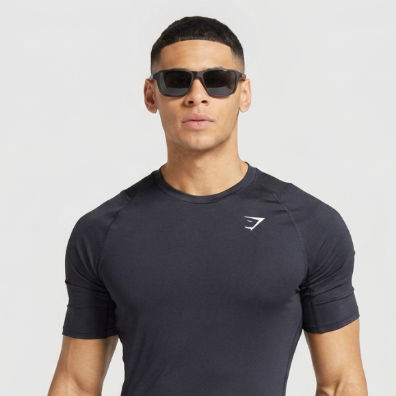 Rift | Black Large Full Rim Rectangle Sports Sunglasses for Men & Women [Polarized]