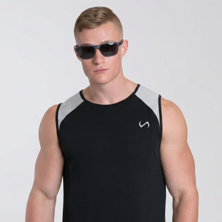 Rift | Dark Grey Large Full Rim RECTANGLE Sports for Men & Women [Polarized]
