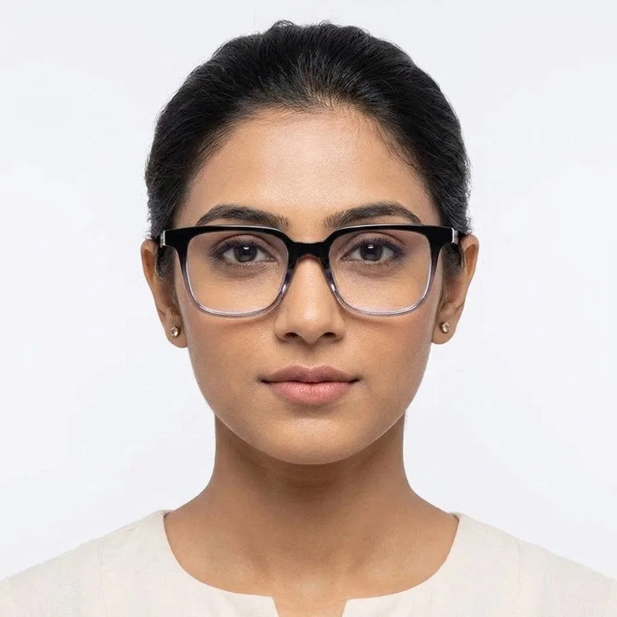Celestia | Gradient Black Medium Full Rim Wayfarer Computer Glasses for Men & Women [Blue Block]