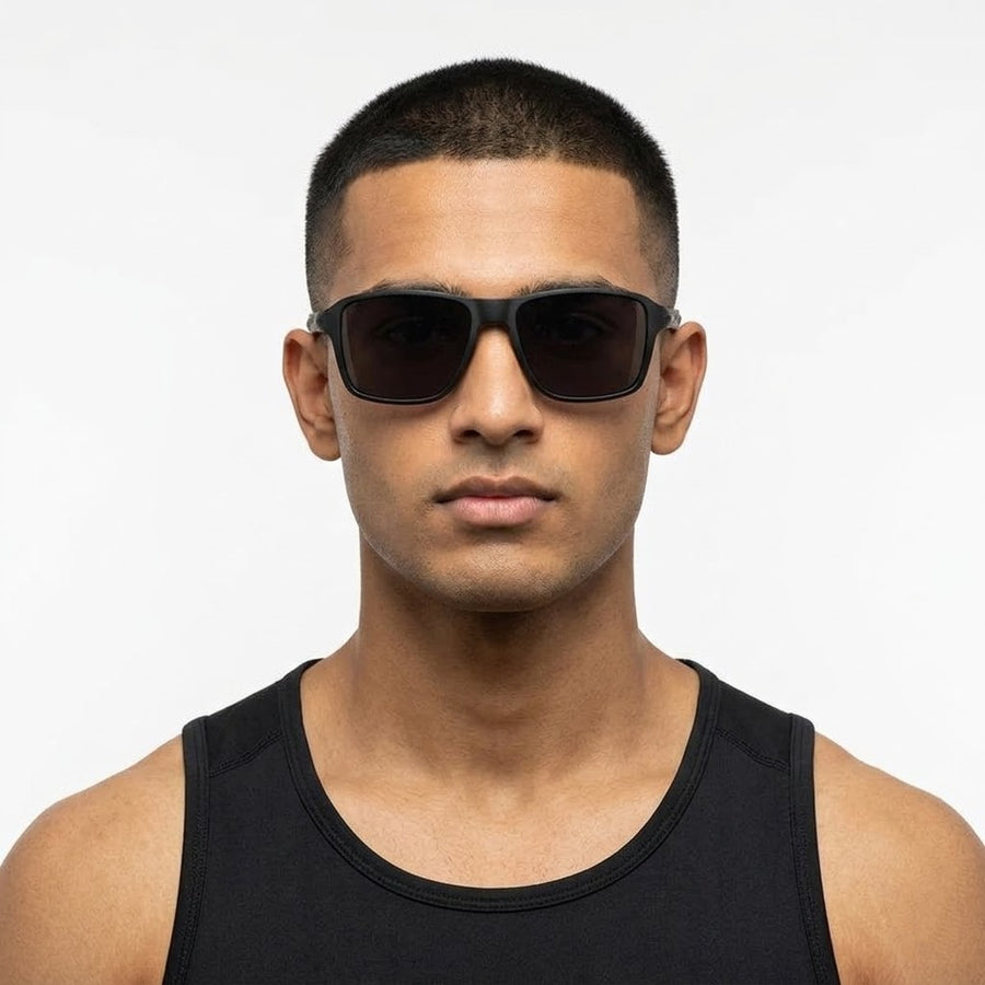 Rift | Light Grey Large Full Rim RECTANGLE Sports for Men & Women [Polarized]