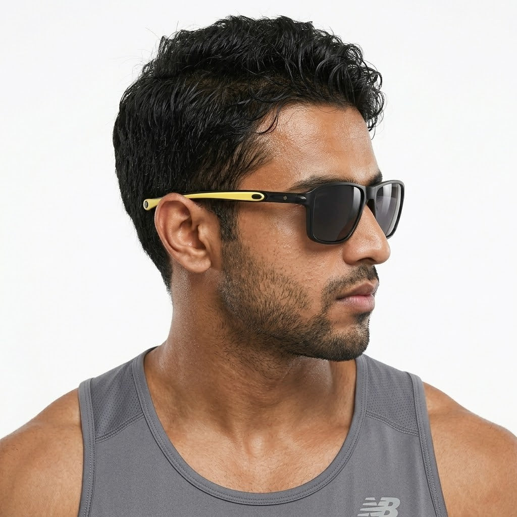 Rift | Yellow Large Full Rim RECTANGLE Sports for Men & Women [Polarized]
