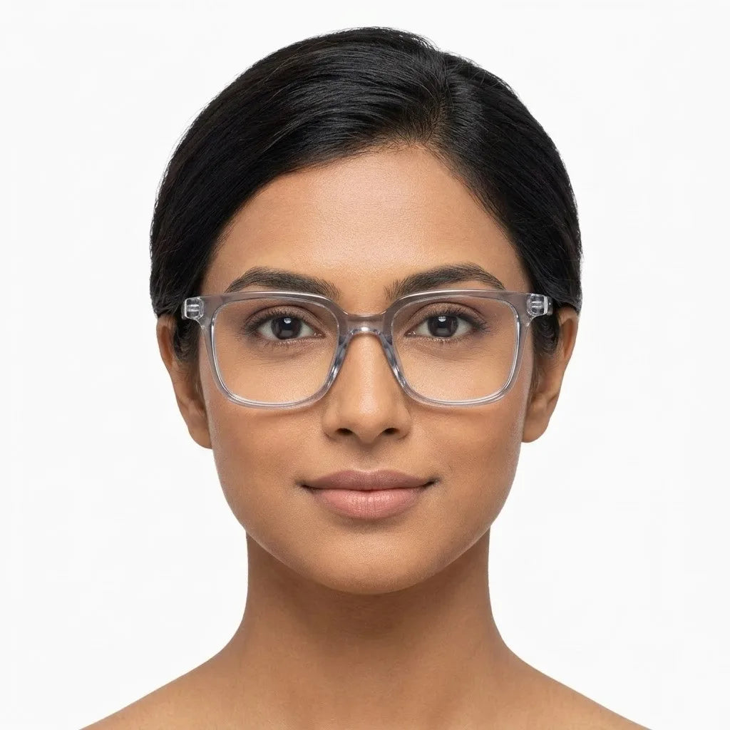 Celestia | Transparent Medium Full Rim Wayfarer Computer Glasses for Men & Women [Blue Block]