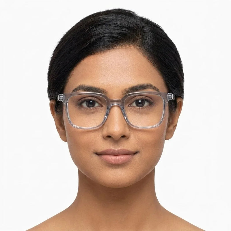 Celestia | Transparent Medium Full Rim Wayfarer Computer Glasses for Men & Women [Blue Block]