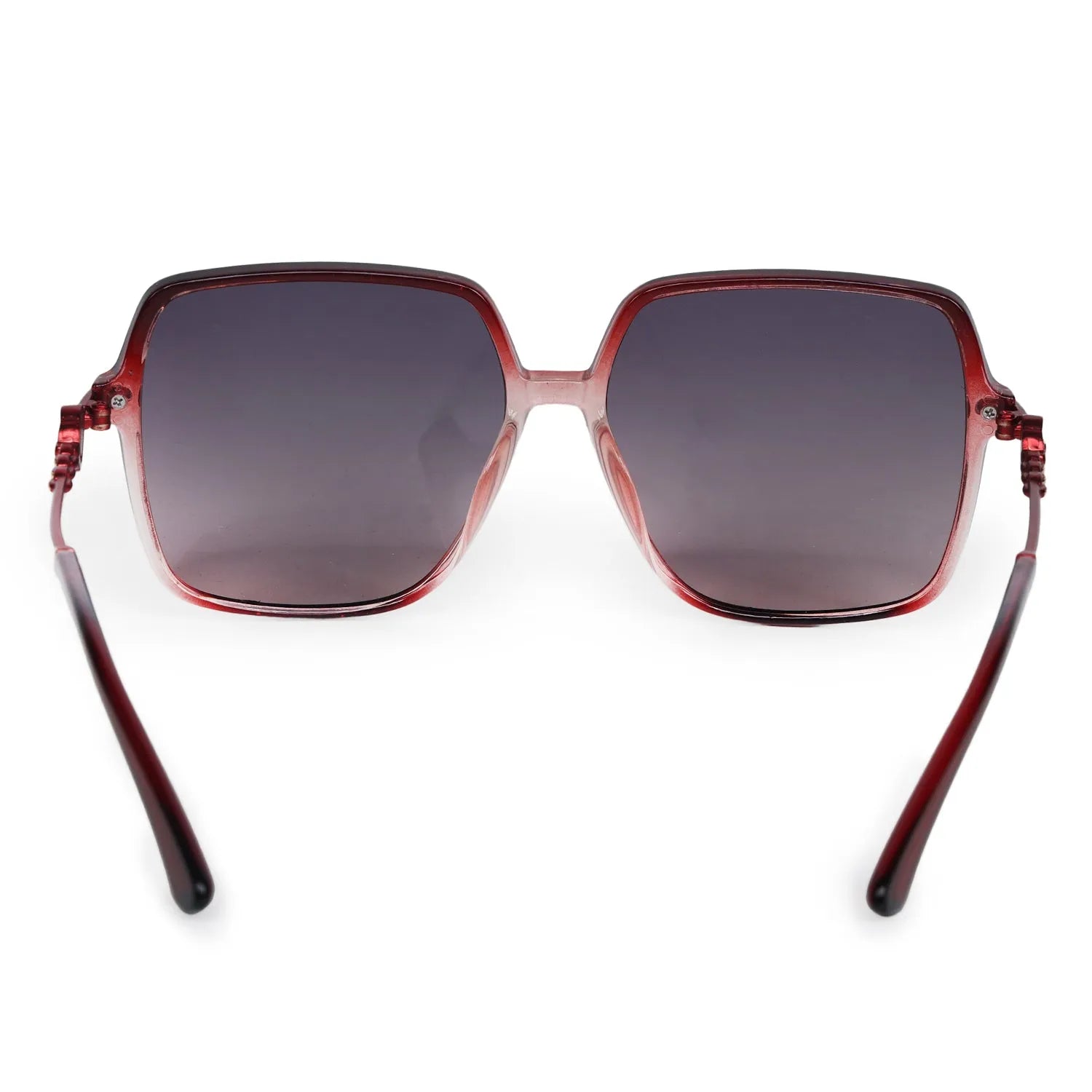 Noxara | Gradient Red Large Full Rim Square Sunglasses for Women [Polarized]