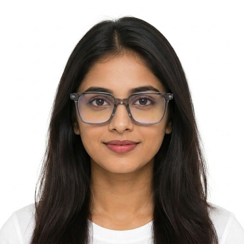 Celestia | Smoke Medium Full Rim Wayfarer Computer Glasses for Men & Women [Blue Block]