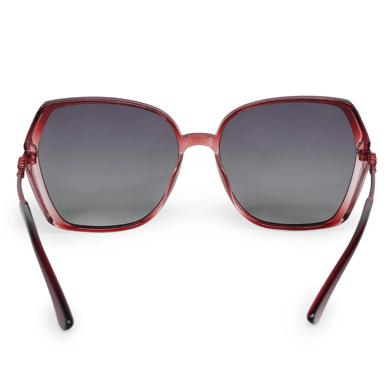 Vortan | Red Gradient Large Full Rim Square Sunglasses for Women [Polarized]