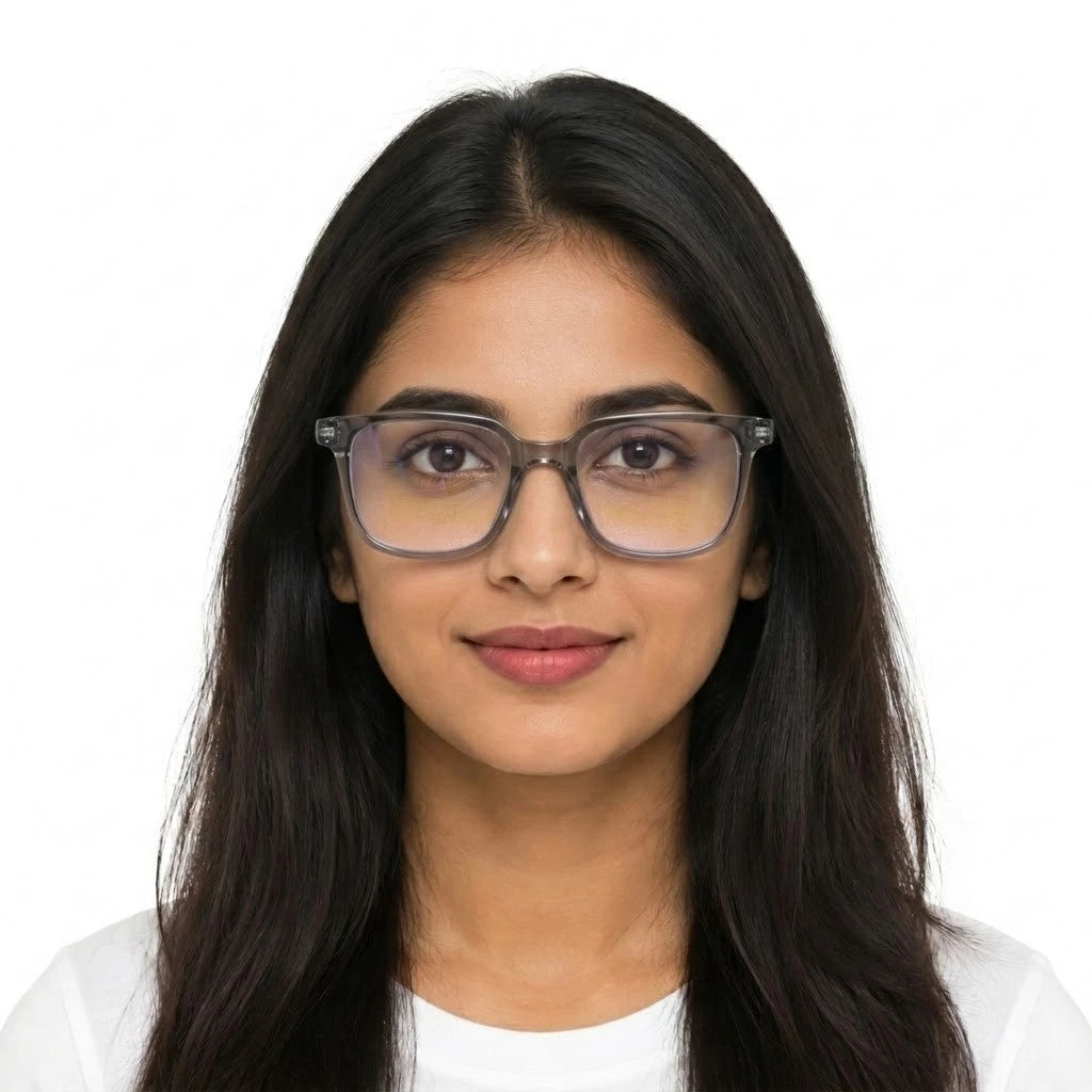 Celestia | Smoke Medium Full Rim Wayfarer Computer Glasses for Men & Women [Blue Block]
