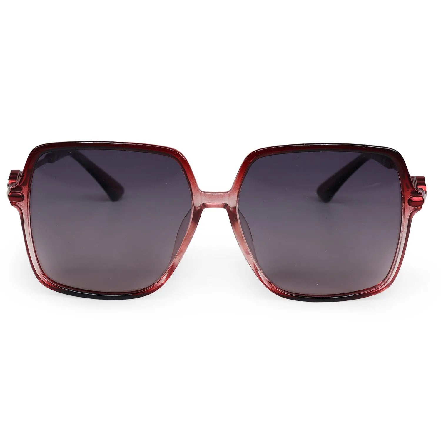 Noxara | Gradient Red Large Full Rim Square Sunglasses for Women [Polarized]