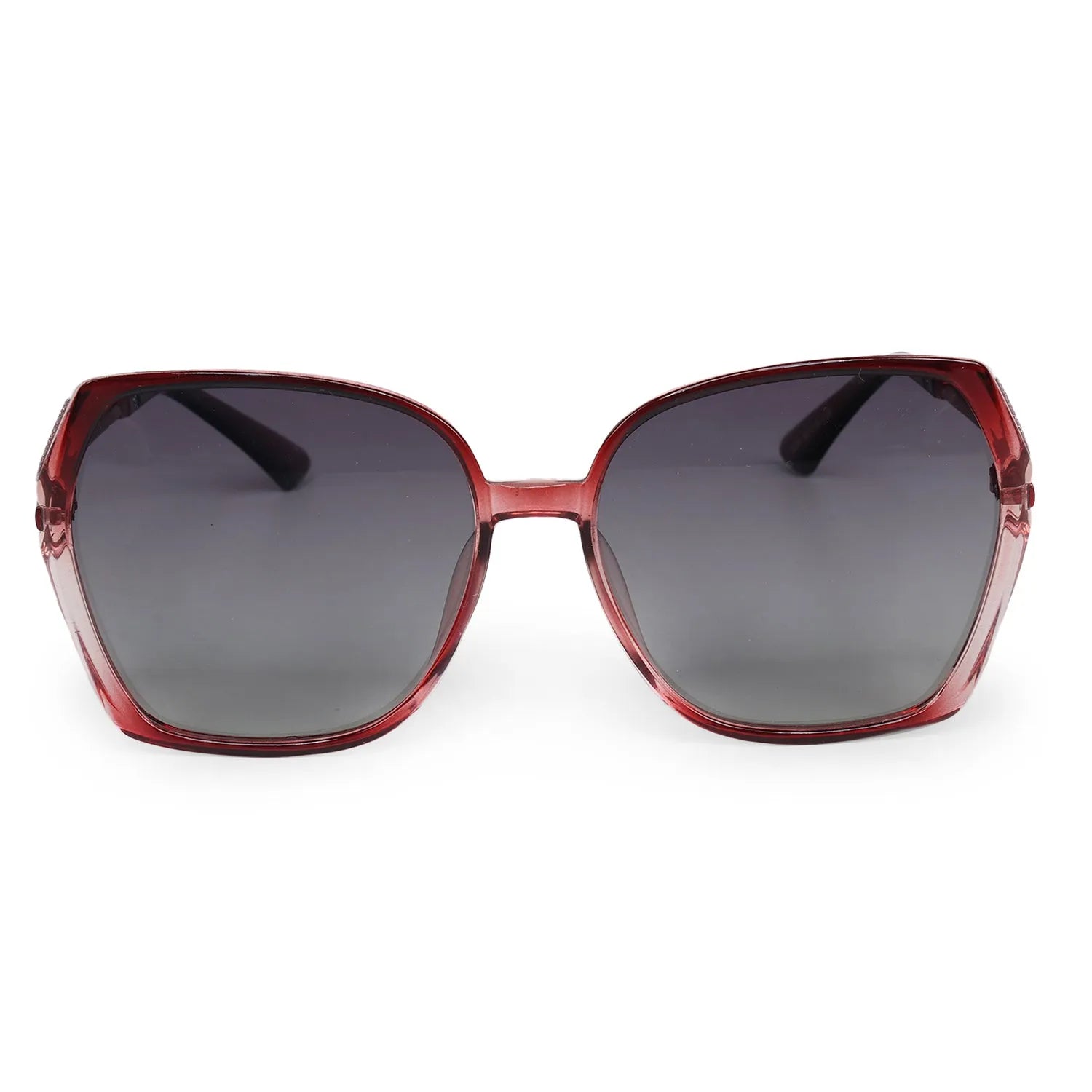 Vortan | Red Gradient Large Full Rim Square Sunglasses for Women [Polarized]