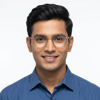 Frostis | Golden Small Full Rim Hexagonal Computer Glasses for Men & Women [Blue Block]