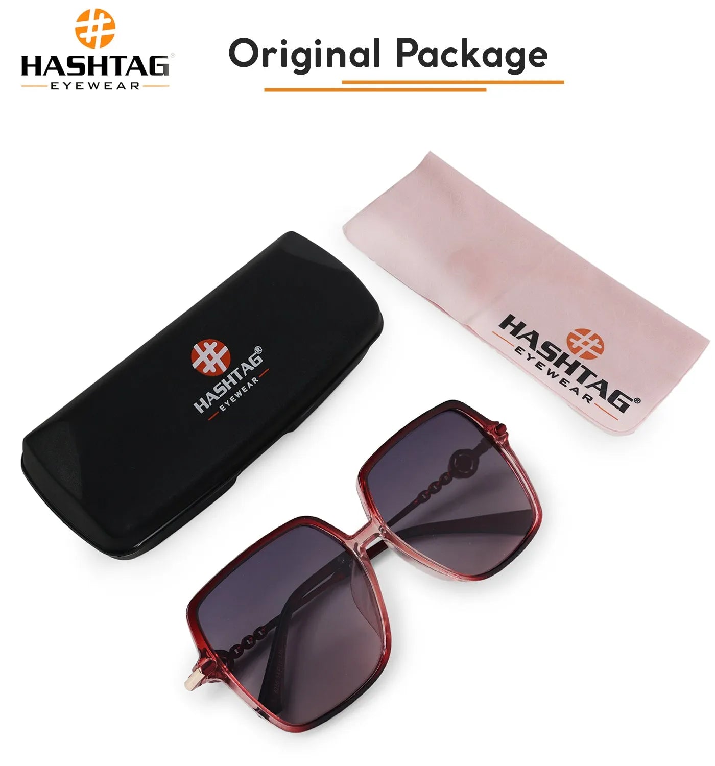 Noxara | Gradient Red Large Full Rim Square Sunglasses for Women [Polarized]