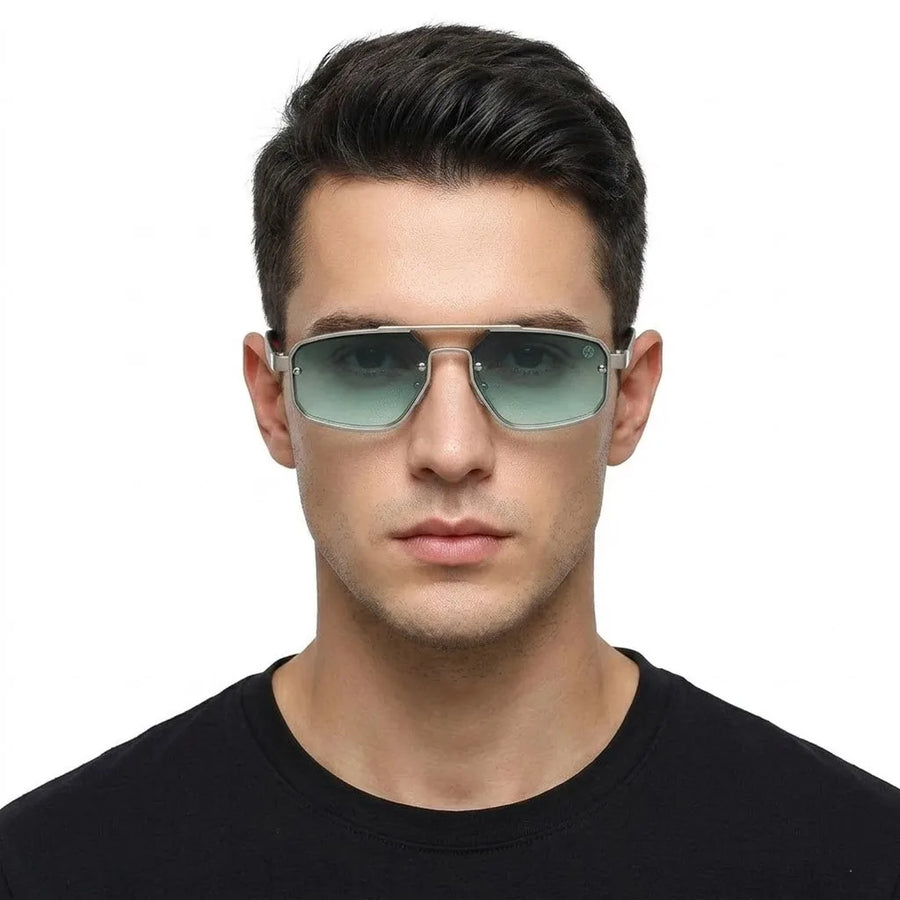 Shadron | Green Medium Full Rim Rectangle Sunglasses for Men [UV-protected]