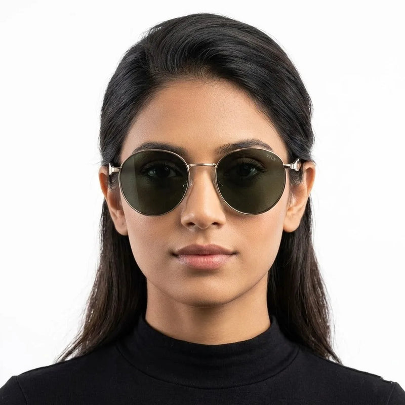 Platinum | Green Medium Full Rim Oval Sunglasses for Men & Women [UV-protected]