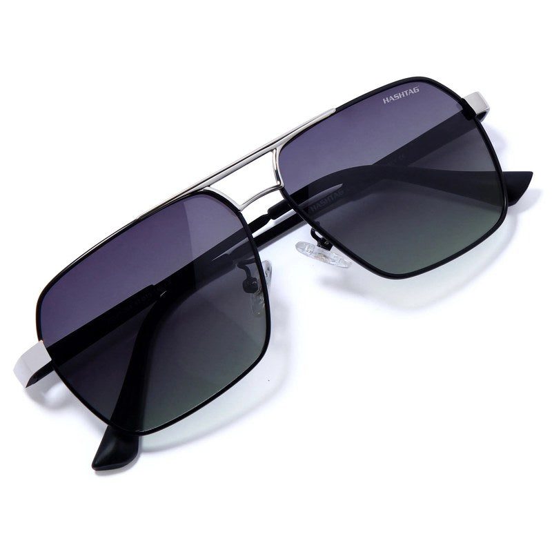 Inferna Gradient Purple Green Medium Full Rim RECTANGLE Sunglasses for Men & Women — Hashtag Eyewears