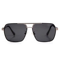 Inferna Silver & Black Large Full Rim Rectangle Sunglasses for Men & Women — Hashtag Eyewears