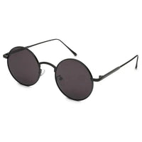 Ionara | Black Medium Full Rim Round Sunglasses for Men & Women [UV-protected]