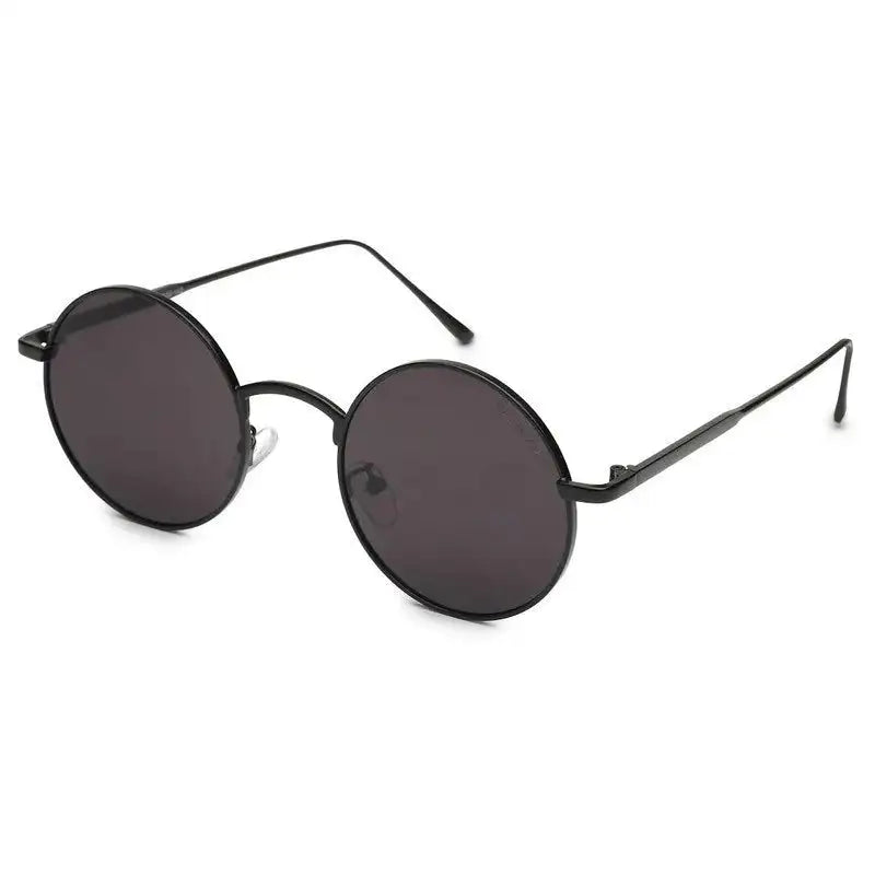 Ionara | Black Medium Full Rim Round Sunglasses for Men & Women [UV-protected]
