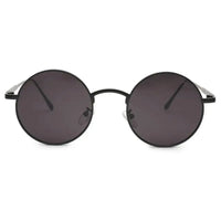 Ionara | Black Medium Full Rim Round Sunglasses for Men & Women [UV-protected]