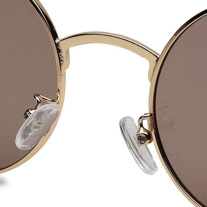 Ionara Golden-Brown Medium Full Rim Round Sunglasses for Men & Women — Hashtag Eyewears