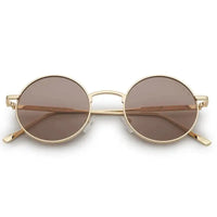 Ionara | Golden-Brown Medium Full Rim Round Sunglasses for Men & Women [UV-protected]