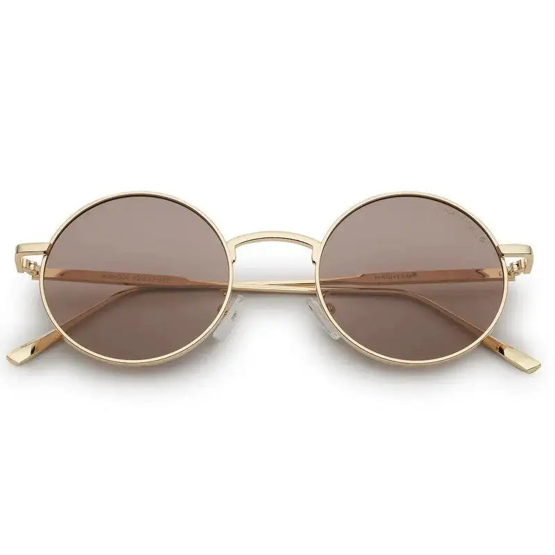 Ionara | Golden-Brown Medium Full Rim Round Sunglasses for Men & Women [UV-protected]